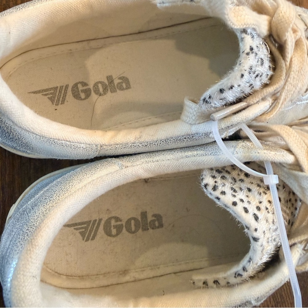Gola Womens Orchid II Cheetah Trainers Silver Animal Print Sneakers Size 8 - Picture 6 of 7